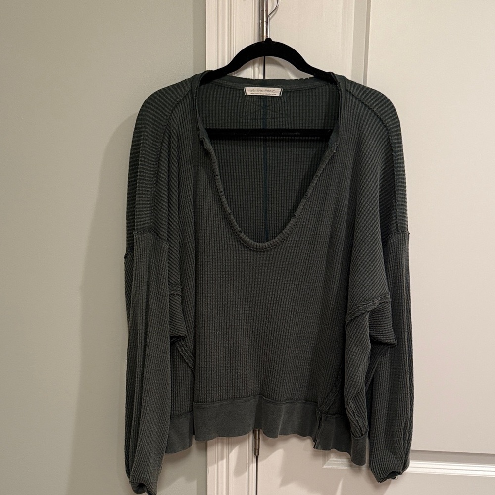 We The Free Charcoal Knit Top